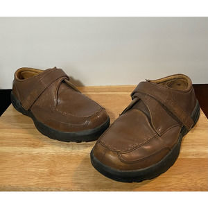 Dr. Comfort Mens Frank Oxfords Shoes Brown Black Leather Hook And Loop 10 W